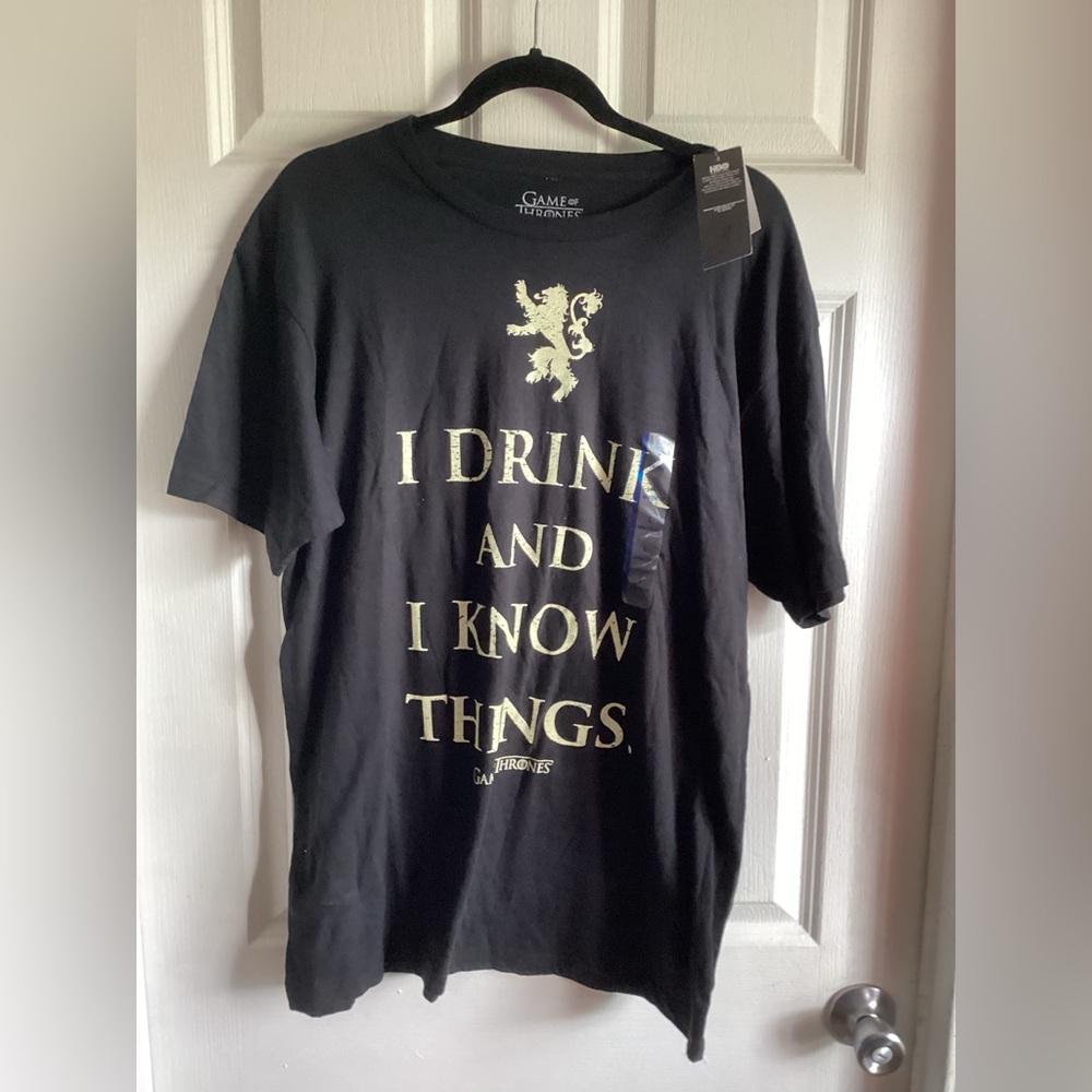 Game of Thrones Black Graphic T-Shirt sz Large NWT